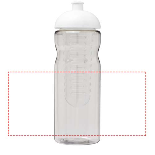 H2O Active® Base 650 ml sportinė gertuvė su kupoliniu dangteliu ir vaisių įdėklu: Logotipo vieta – aplink gaminį
