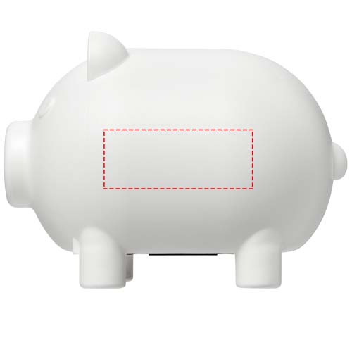 Oink pārstrādāta plastmasas krājkasīte: Logotipa izvietojums – izstrādājuma labā puse