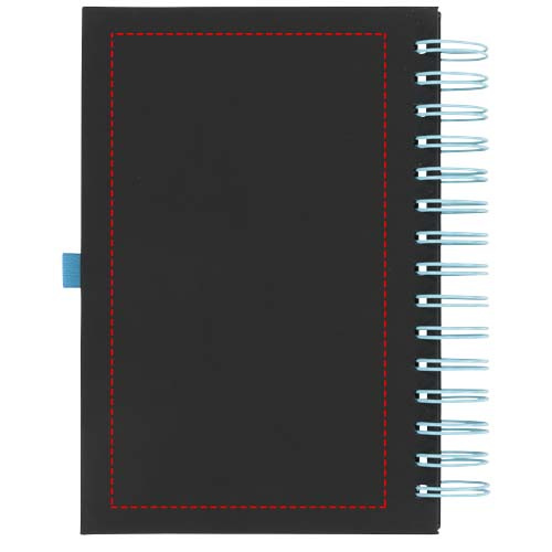 Carnet à spirale Wiro: Emplacement du logo – face arrière du produit