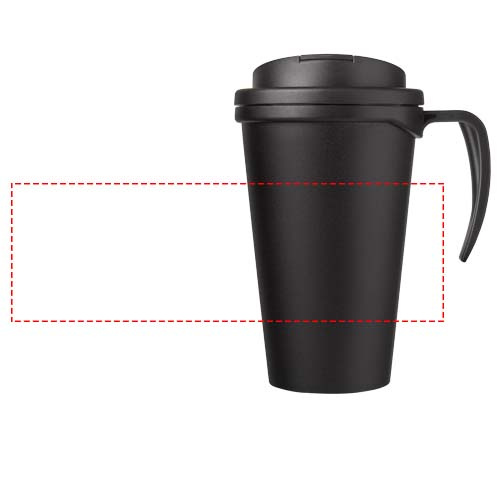 Americano® Grande 350 ml krūze ar vāku, kas novērš izšļakstīšanos: Logotipa izvietojums – apkārt izstrādājumam