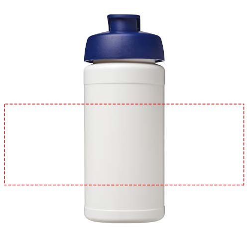 Baseline 500 ml recycelte Sportflasche mit Klappdeckel: Logoposition – rund um das Produkt