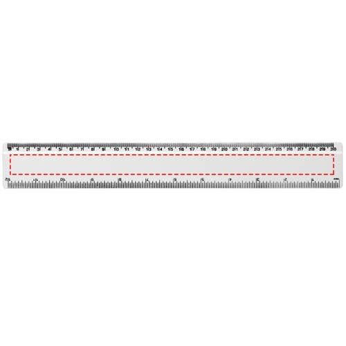 Refari 30 cm recycled plastic ruler: Logo position – front of the product