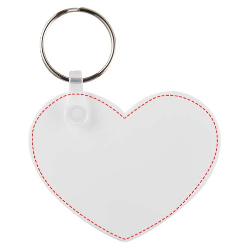 Tait – porte-clés cœur recyclé: Emplacement du logo – face avant du produit