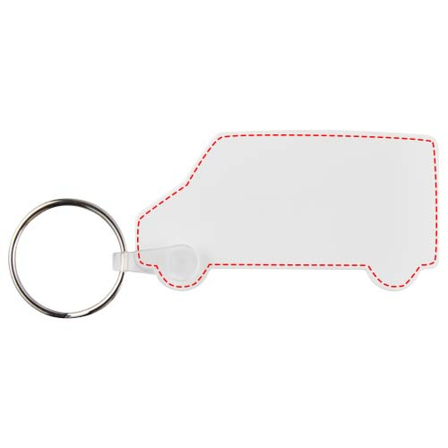 Tait – porte-clés fourgonnette recyclé: Emplacement du logo – face avant du produit