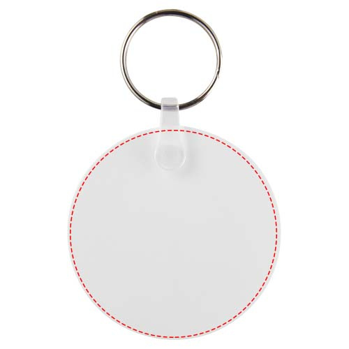 Tait – porte-clés rond recyclé: Emplacement du logo – face avant du produit
