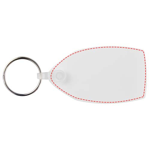 Tait – porte-clés rectangulaire recyclé: Emplacement du logo – face avant du produit
