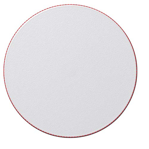 Brite-Mat® apaļš paliktnis: Logotipa izvietojums – izstrādājuma augšdaļa