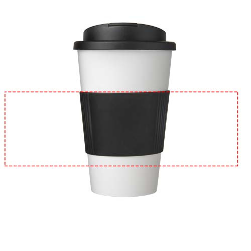 Americano® 350 ml termotops silikoonvõru ja läikimiskindla kaanega: Logo asukoht – ümber toote