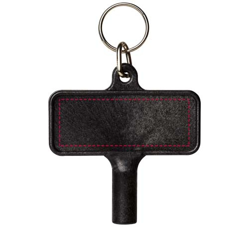 Largo plastic radiator key with keychain: Logo position – front of the product