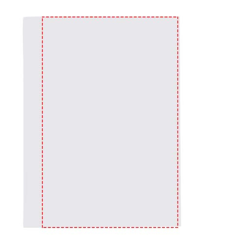 Combi piezīmju marķieru komplekts mīkstais vāks: Logotipa izvietojums – priekšpuse: lapas, portreta orientācija – iesējuma mala: kreisā puse