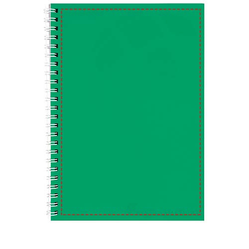 Carnet A5 Rothko: Emplacement du logo — Avant: Feuilles, Orientation portrait — Dos de reliure: Côté gauche