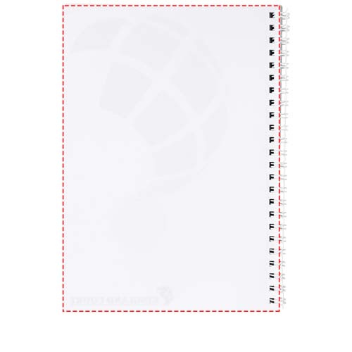 Carnet A5 Rothko: Emplacement du logo — Face arrière: Feuilles, Orientation portrait — Dos de reliure: Côté droit