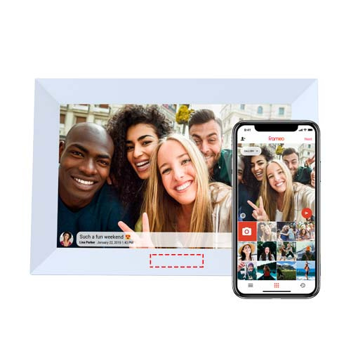 Prixton Prado 10 tum Frameo digital fotoram med wifi: Logotypens placering – produktens undersida