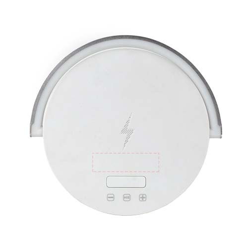Prixtoni 4-in-1 10 W Bluetooth® kõlar LED-tule ja juhtmevaba laadimisalusega: Logo asukoht – toote esikülg