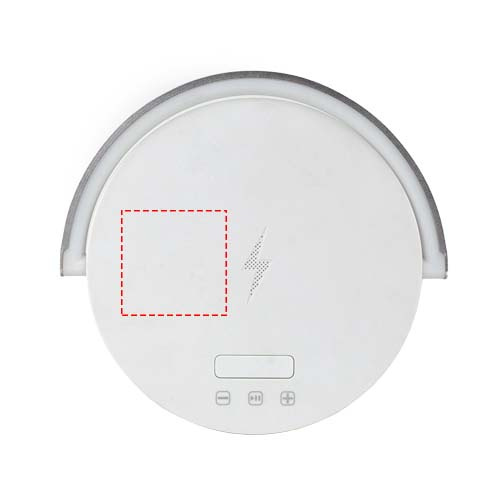 Prixtoni 4-in-1 10 W Bluetooth® kõlar LED-tule ja juhtmevaba laadimisalusega: Logo asukoht – toote vasak külg