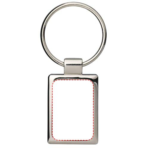 Sergio rectangular metal keychain: Logo position – front of the product