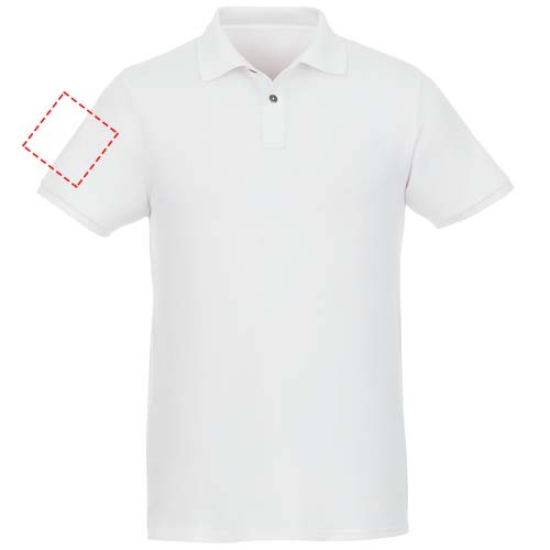 Beryl short sleeve men's organic recycled polo: Место нанесения логотипа – правый рукав в области плеча