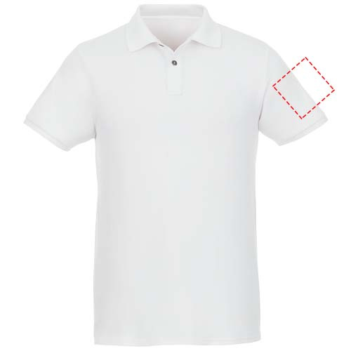 Beryl short sleeve men's organic recycled polo: Место нанесения логотипа – левый рукав в области плеча