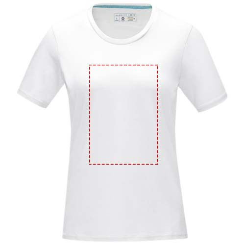 Azurite short sleeve women’s organic t-shirt: Logon sijainti – vaatteen koko etuosa