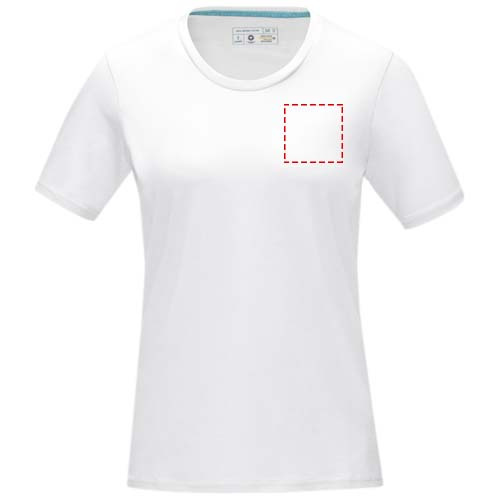 Azurite short sleeve women’s organic t-shirt: Logon sijainti – vasen rinta