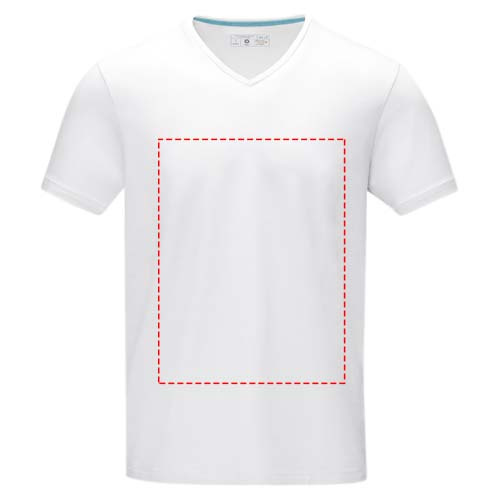 Kawartha short sleeve men's organic V-neck t-shirt: Logo position – full front of the garment