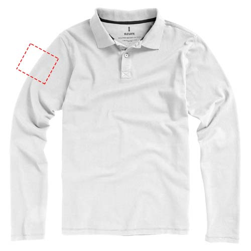 Oakville vyriškas polo ilgomis rankovėmis: Logotipo vieta – dešinė žasto sritis