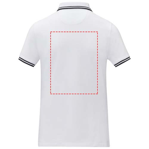 Polo femme à manches courtes et liserés contrastés Amarago: Emplacement du logo – haut du dos