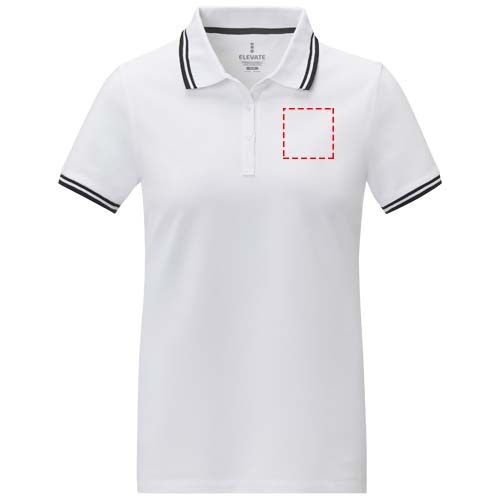Polo femme à manches courtes et liserés contrastés Amarago: Emplacement du logo – poitrine gauche
