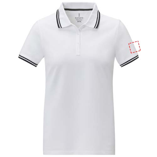 Polo femme à manches courtes et liserés contrastés Amarago: Emplacement du logo – biceps gauche