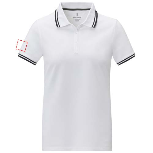 Polo femme à manches courtes et liserés contrastés Amarago: Emplacement du logo – biceps droit