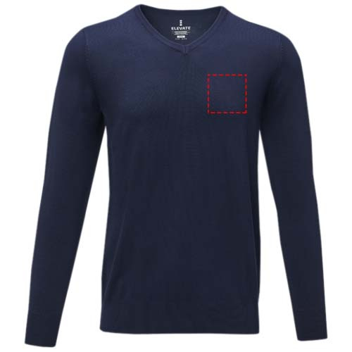 Pull homme à col V Stanton: Emplacement du logo – poitrine gauche