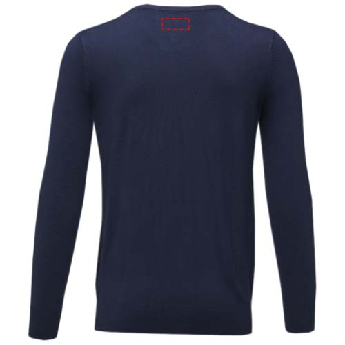 Pull homme à col V Stanton: Emplacement du logo – haut du dos