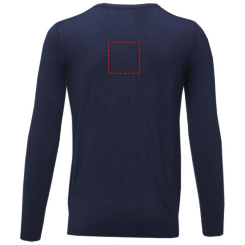 Pull homme à col V Stanton: Emplacement du logo – haut du dos