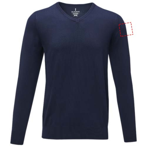 Pull homme à col V Stanton: Emplacement du logo – biceps gauche