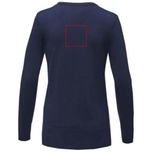 Pull femme à col V Stanton: Emplacement du logo – haut du dos