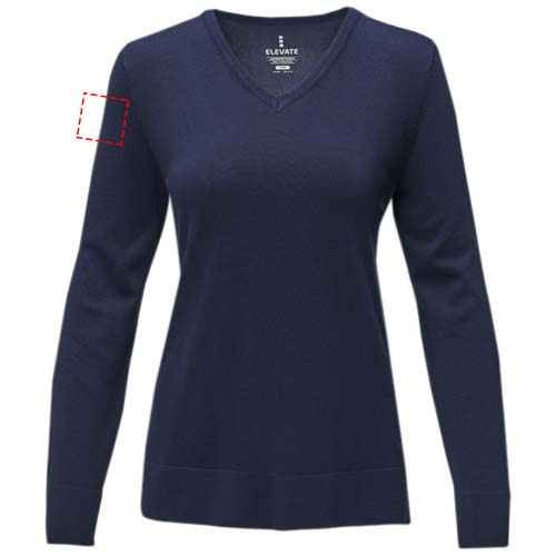 Pull femme à col V Stanton: Emplacement du logo – biceps droit