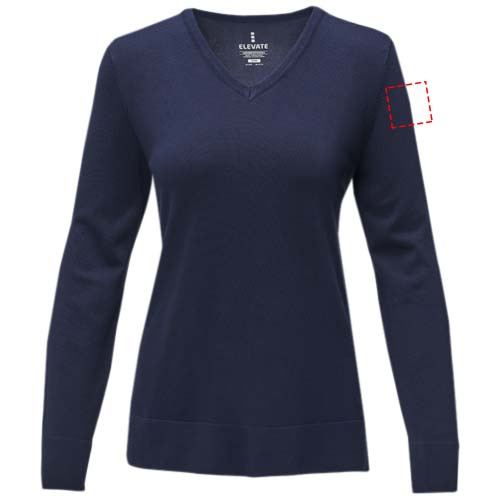 Pull femme à col V Stanton: Emplacement du logo – biceps gauche