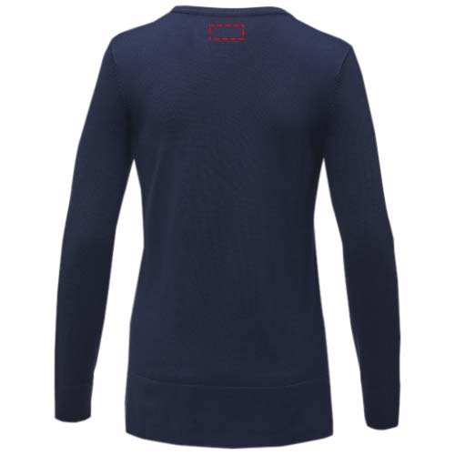 Pull femme à col V Stanton: Emplacement du logo – haut du dos