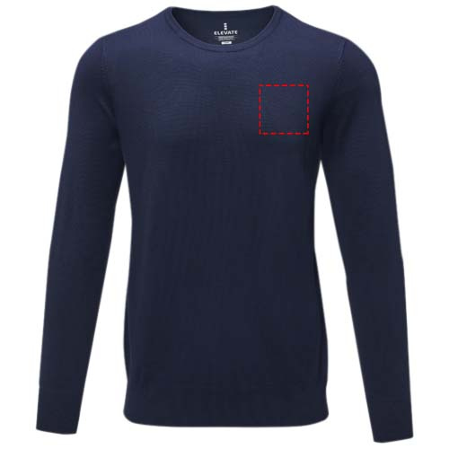 Pull homme à col rond Merrit: Emplacement du logo – poitrine gauche