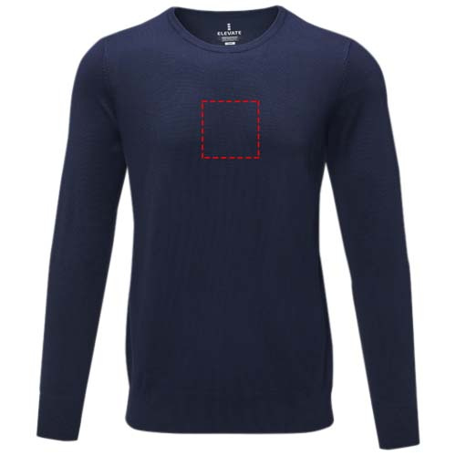 Pull homme à col rond Merrit: Emplacement du logo – toute la face avant du vêtement