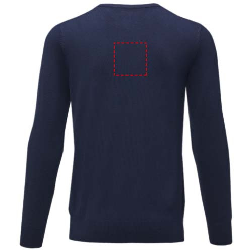 Pull homme à col rond Merrit: Emplacement du logo – haut du dos