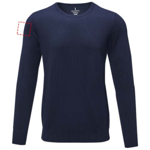 Pull homme à col rond Merrit: Emplacement du logo – biceps droit
