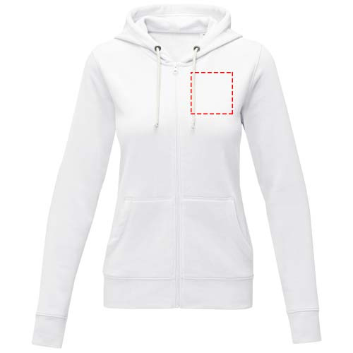 Theron Damen Kapuzenpullover mit Reißverschluss: Logoposition – linke Brust