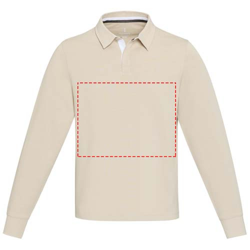 Clyde unisex organic rugby polo sweatshirt: Logo position – full front of the garment