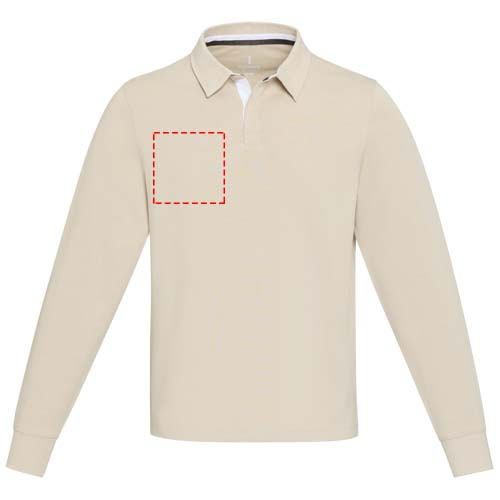 Clyde unisex organic rugby polo sweatshirt: Logo position – right chest
