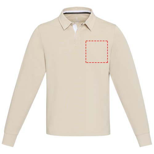 Clyde unisex organic rugby polo sweatshirt: Logo position – left chest