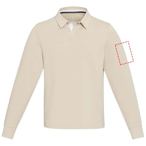 Clyde unisex organic rugby polo sweatshirt: Logo position – left bicep