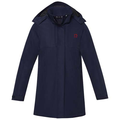 Hardy isolerad damparkas: Logotypens placering – vänster bröst