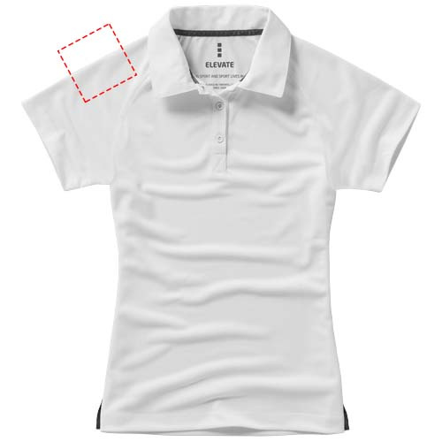 Otavas sieviešu polo ar īsām piedurknēm: Logotipa izvietojums – labais augšdelms