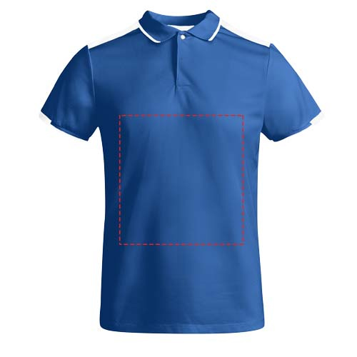 Tamilų sportinis polo trumpomis rankovėmis: Logotipo vieta – gaminio priekinė pusė